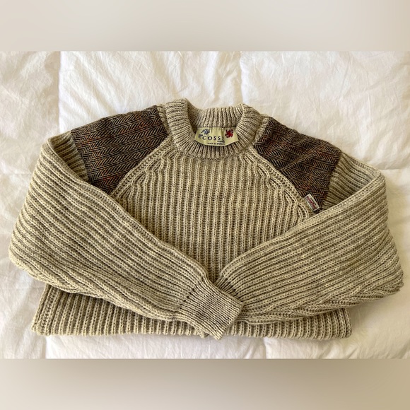 COPY - NWOT Mens Authentic Scottish ECOSSE Wool Sweater, Harris Tweed Patches, … - Picture 6 of 6